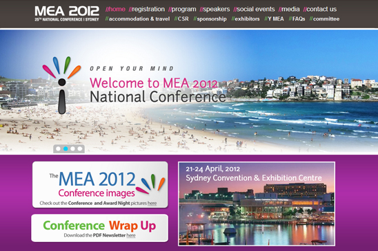 mea 2012, conference website, photography, video, zoom productions, conference 